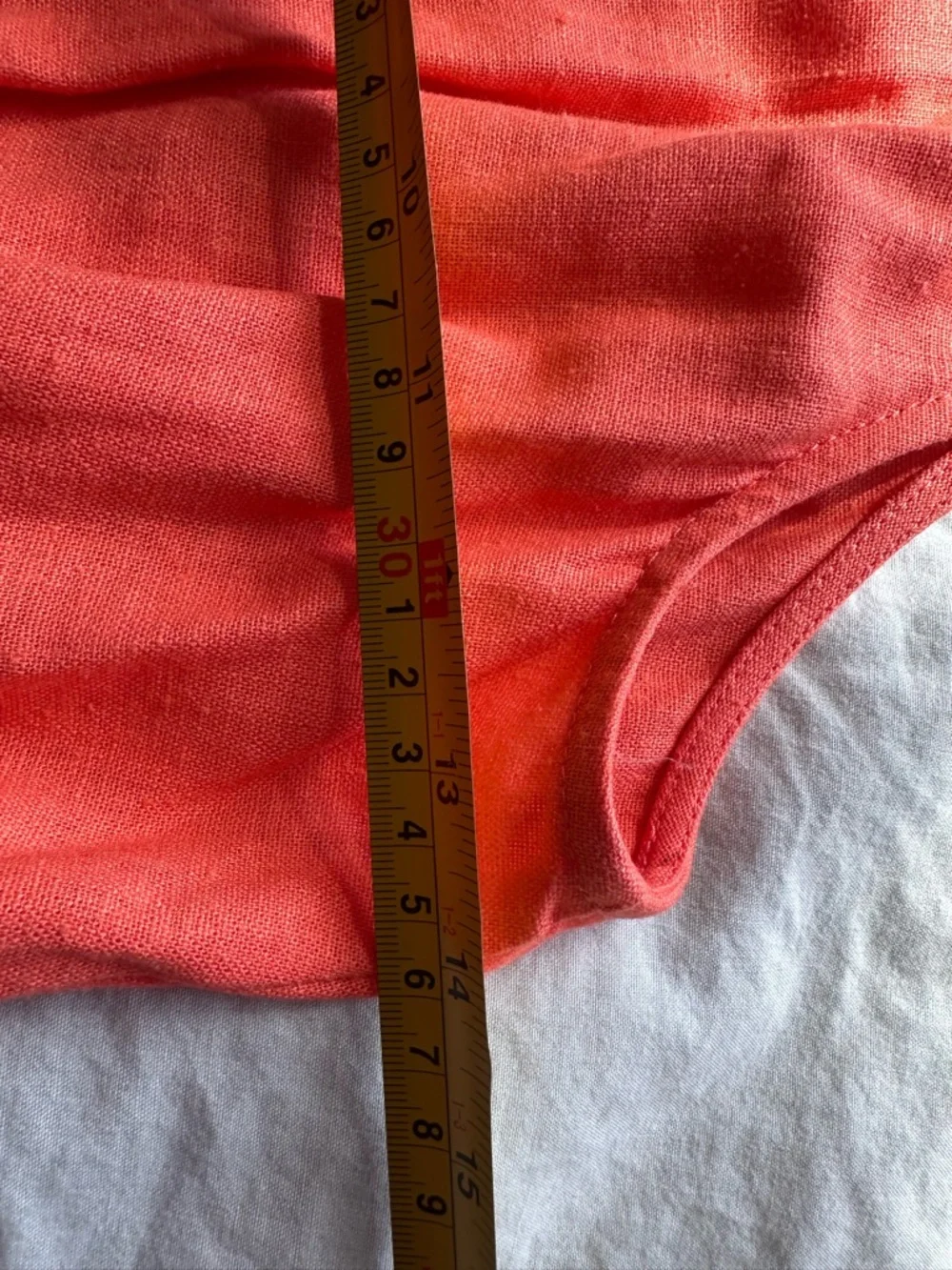 Donna Karan New York Orange Linen Belted Shirt Dress Midi Size 12 - Picture 9 of 15